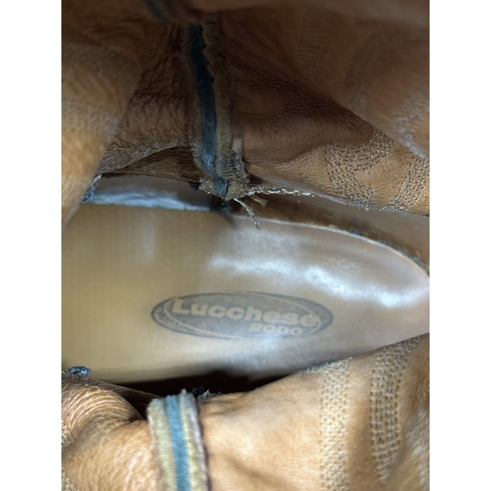 Lucchese Boots Mens Size 10 D Brown Soft Leather 2000 Vintage Western Cowboy - Picture 10 of 14